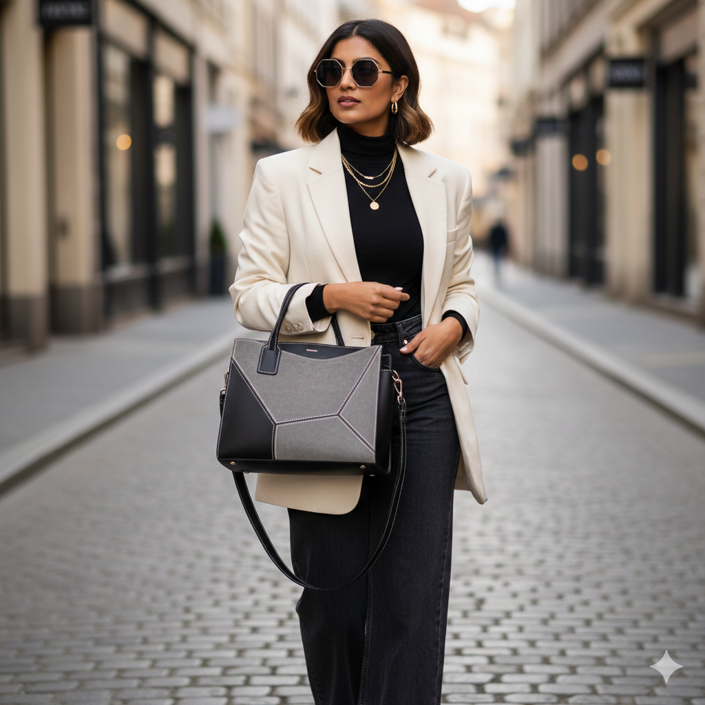 The Aria Quilted Satchel Ladies Bag - Image 2