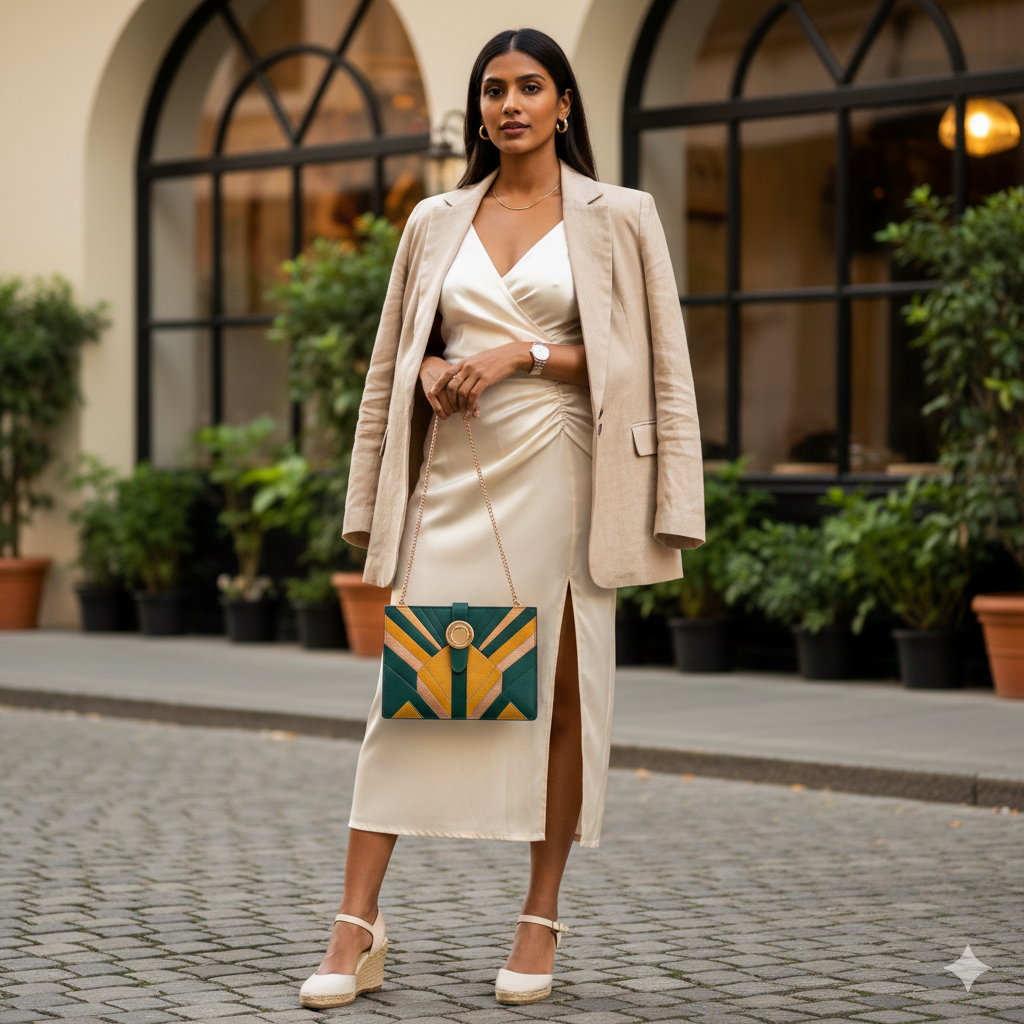 Luna Eclipse: Quilted Vegan Leather Wristlet - Image 2