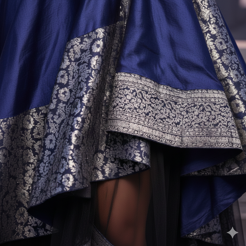 The Sapphire Zenith Fusion Lehenga-Skirt - Image 3